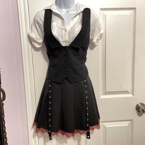 Black and Burgundy Skirt